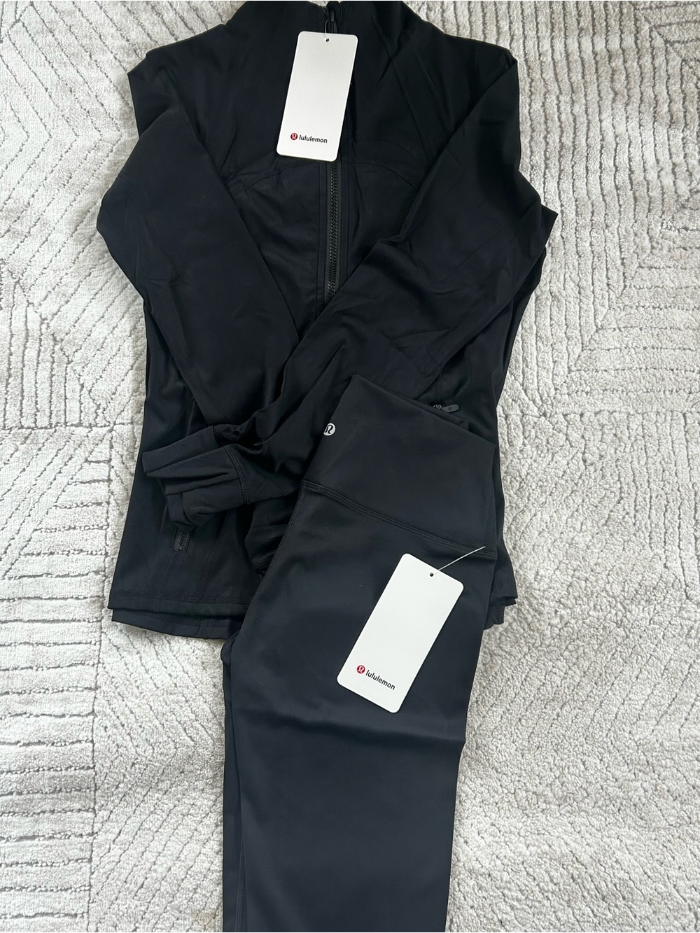 lululemon athletica Black Women's Leggings and Jacket Set size 10